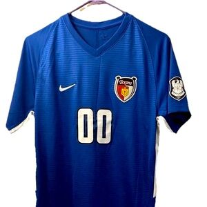 Nike Blue Performance Soccer Jersey with White Accents